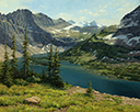 Avalanche Lilies at the Edge of Deep Blue 24 x 30