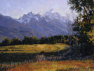 Braided in Dawn Sun - The Tetons  18 x 24 Oil