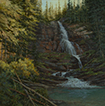 Cascade into Aqua  30 x 30 Oil