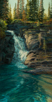Cascades of Cool-Glacier National Park 48 x 24 Oil