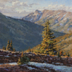 Deep Valley Blue #2  10 x 10 Oil - Settlers West Miniature Show