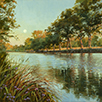 Early Guadalupe Moon  16 x 16 Oil