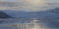 Glacier Dusk 12 x 24 Oil