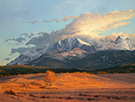 Half Hour 'Til Sundown-Pikes Peak North 36 x 48 Oil