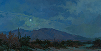 Jet Trails and Moonlight 12 x 24 Oil
