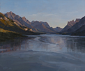Last Boat from Goat Haunt - Waterton Natl Park  10 x 12 Oil
