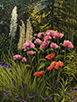 Poppies Crowned with Foxtail Lilies 24 x 18 Oil