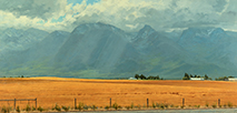 Storm Haze Across Sunstruck Fields  18 x 38 Oil