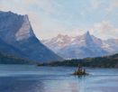 Wind Lines-Wild Goose Island, Glacier National Park  11 x 14 Oil