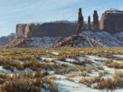Winter Attire-The Three Sisters, Monument Valley  18 x 24 Oil